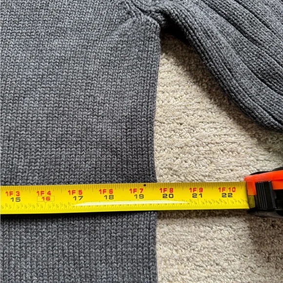 Vintage Polo Ralph Lauren MFG RL 1/4 Zip Sweater Mens M Charcoal Quarter Zip - Picture 6 of 6